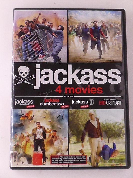 Jackass, Jackass two, Jackass 3, Bad Grandpa (DVD, 4-film) - J1022