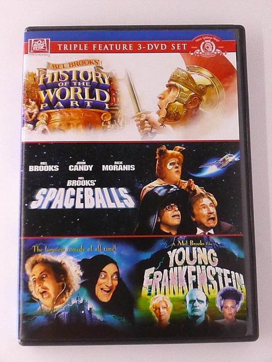 History of the World Part I, Spaceballs, Young Frankenstein (DVD, 3-film) - K6