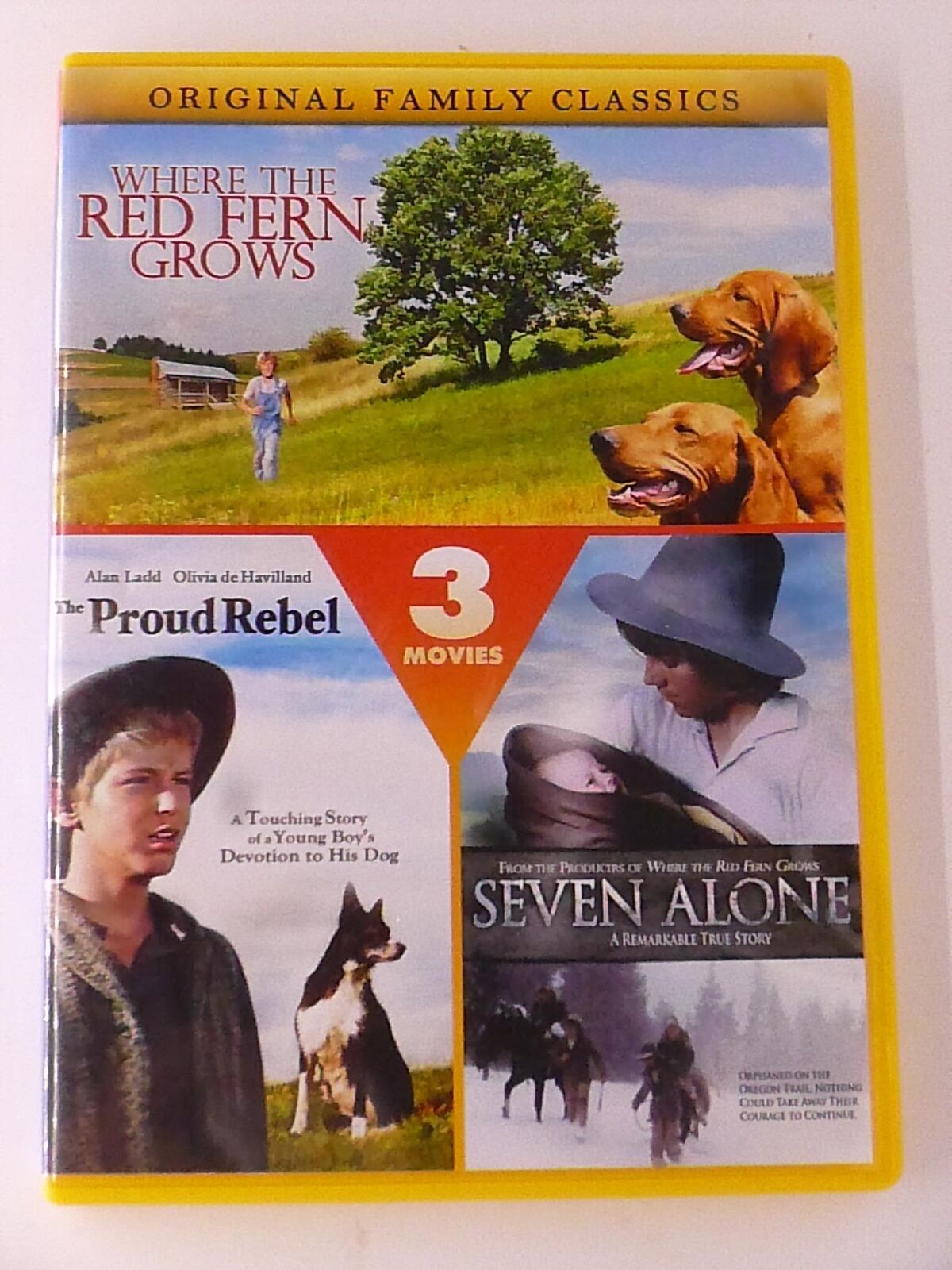 Where the Red Fern Grows, The Proud Rebel, Seven Alone (DVD, 3-film) - K0303