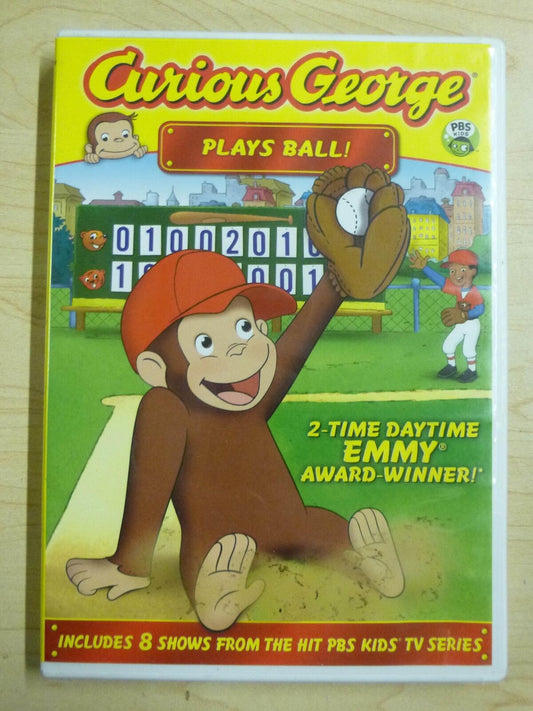 Curious George Plays Ball (DVD, 8 Shows, PBS) - J1022