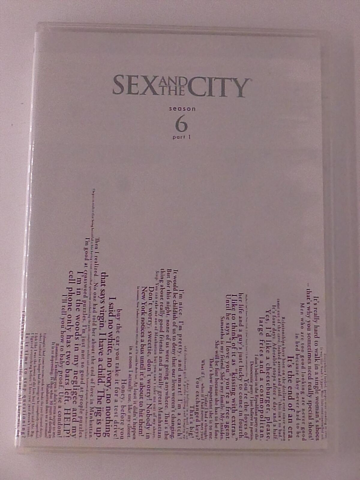 Sex and the City - Season 6 Part 1 (DVD, 2003) - K0303