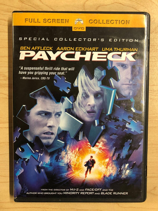 Paycheck (DVD, 2003, Full Frame, Special Collectors Edition) - J1105